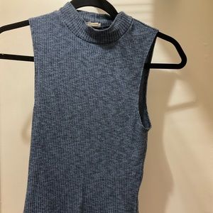 Garage Knit Sleeveless Turtleneck Blue